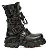 M.391-S18 Gothic Metall Rock Unisex Stiefel mit Schnallen und Schnürsenkel schwarz Product image